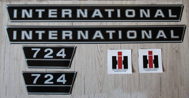 IHC/Mc Cormick Aufkleber international 724 Silber Logo Emblem Sticker Label Set groß von Eil Bulldog Versand