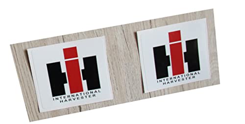 Eil Bulldog Versand IHC Aufkleber Traktor 2x International Logo Emblem Sticker Schwarz Universal Kunststoff Fahrzeugaufkleber von Eil Bulldog Versand