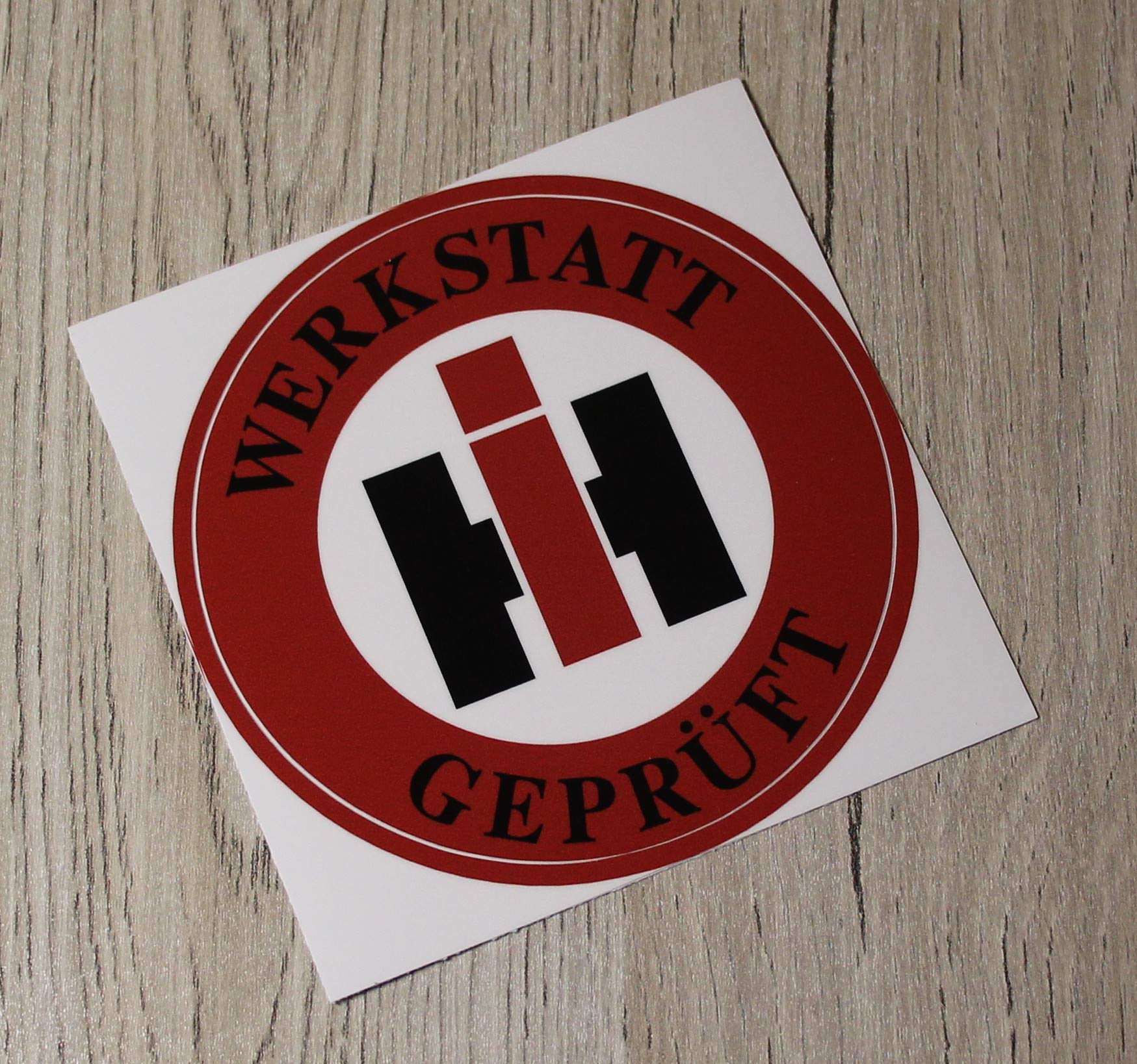 IHC Aufkleber WERKSTATT GEPRÜFT Traktor International Logo Emblem Sticker von Eil Bulldog Versand