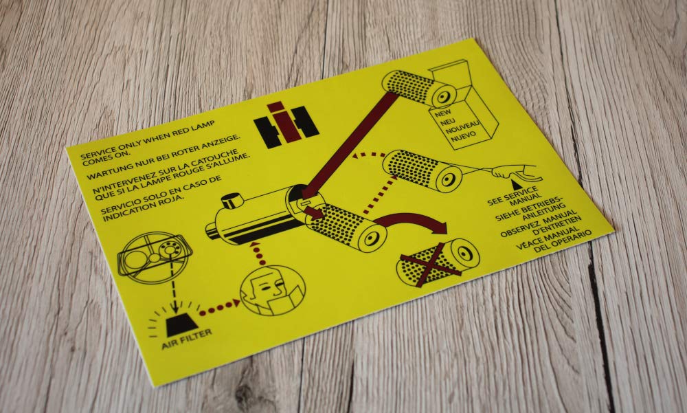 IHC Aufkleber Warnaufkleber Luftfilteraufkleber Traktor Emblem Sticker Label von Eil Bulldog Versand