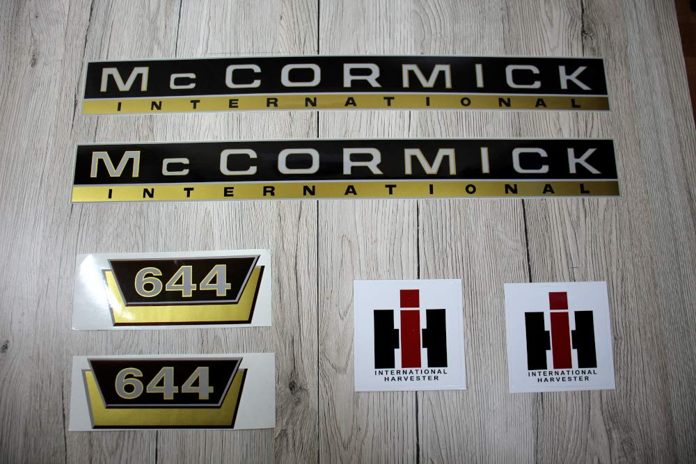 IHC MC CORMICK Aufkleber 644 Gold Traktor Emblem Sticker Label Set kurz IHC MC CORMICK Aufkleber 644 Gold Traktor Emblem Sticker Label Set kurz von Eil Bulldog Versand