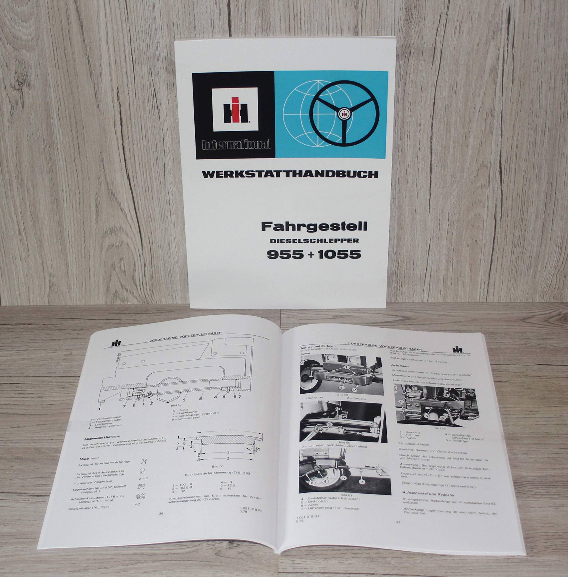 IHC Werkstatthandbuch Fahrgestell Traktor 955 1055 von Eil Bulldog Versand