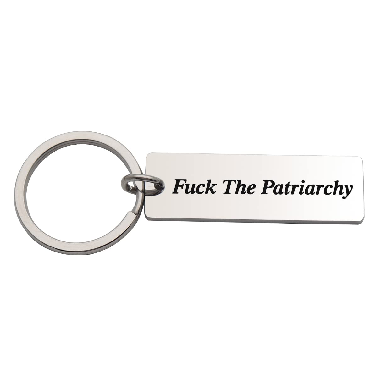 Eilygen Feministisches Geschenk Fuck the Patriarchy Schlüsselanhänger Handgestempelt Feminist Schlüsselanhänger für Sie, silber Eilygen Feministisches Geschenk Fuck the Patriarchy Schlüsselanhänger Handgestempelt Feminist Schlüsselanhänger für Sie, silber von Eilygen