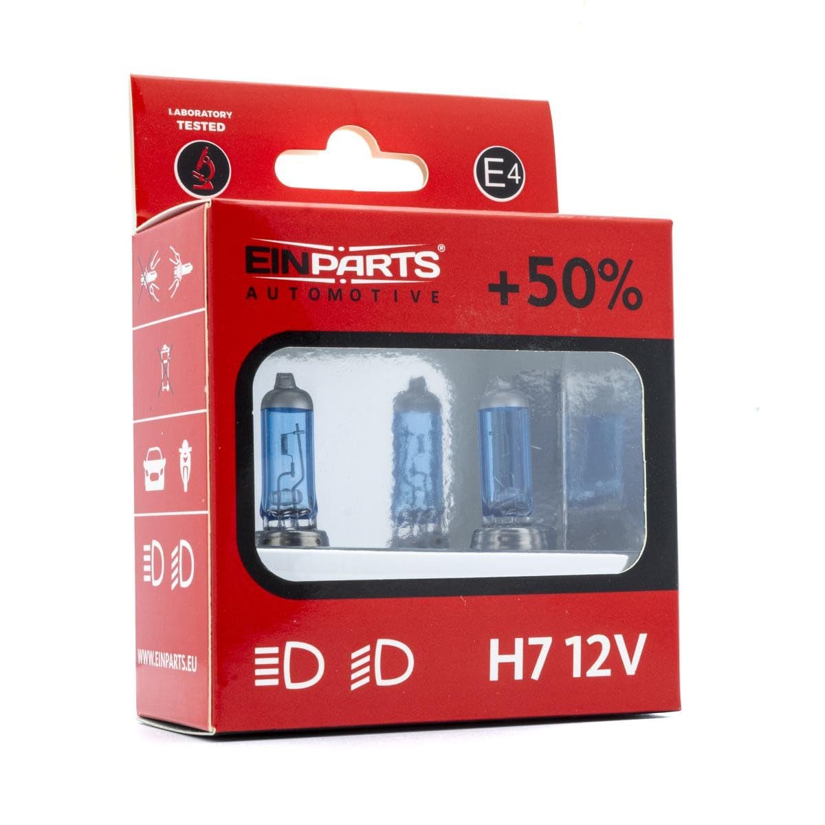 2x EINPARTS H7 Glühlampe Fernscheinwerfer 55W 5000K PX26d Fernlicht Halogen Birne EPB12K von EinParts