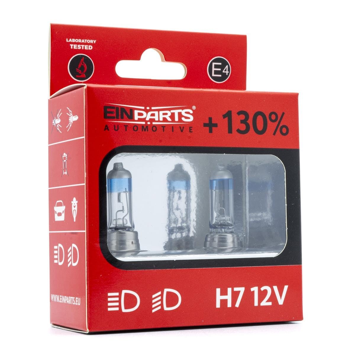 2x EINPARTS H7 Glühlampe Fernscheinwerfer 55W 5000K PX26d Fernlicht Halogen Birne EPB47K von EinParts