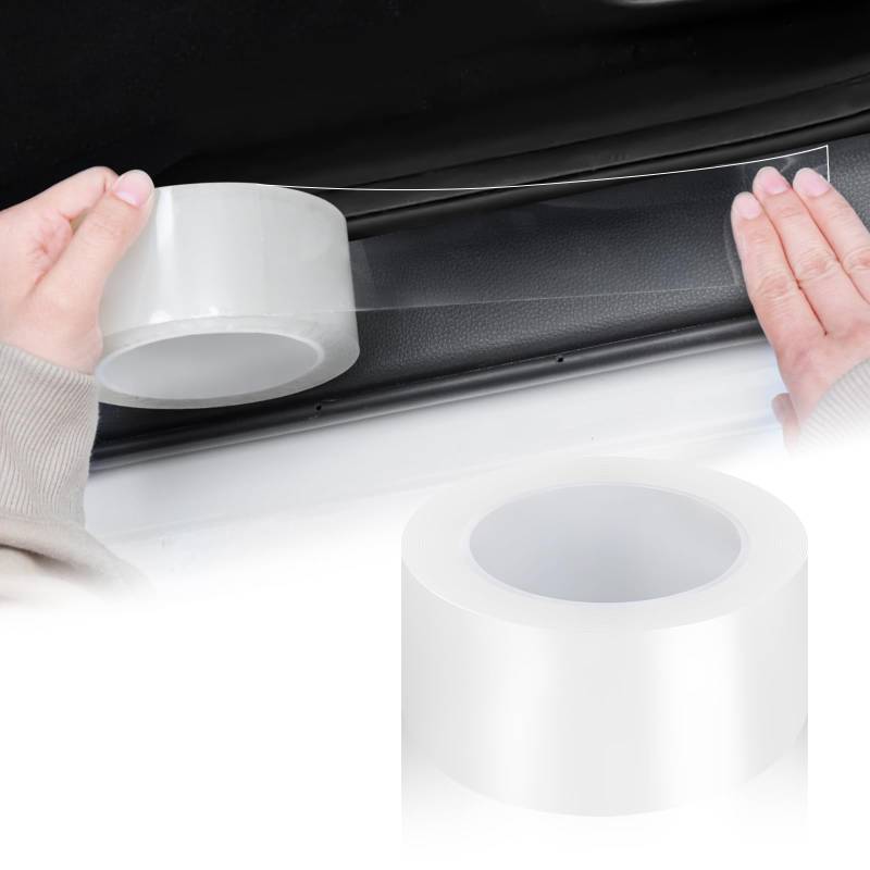 Einesin Auto Einstiegsleisten Schutz 5cm*10m, Carbon Aufkleber, Auto Einstiegsleisten Kohlefaser Aufkleber, Selbstklebend Schutzfolie Lackschutzfolie Auto（Transparent） (5 cm X 10 Meter) von Einesin