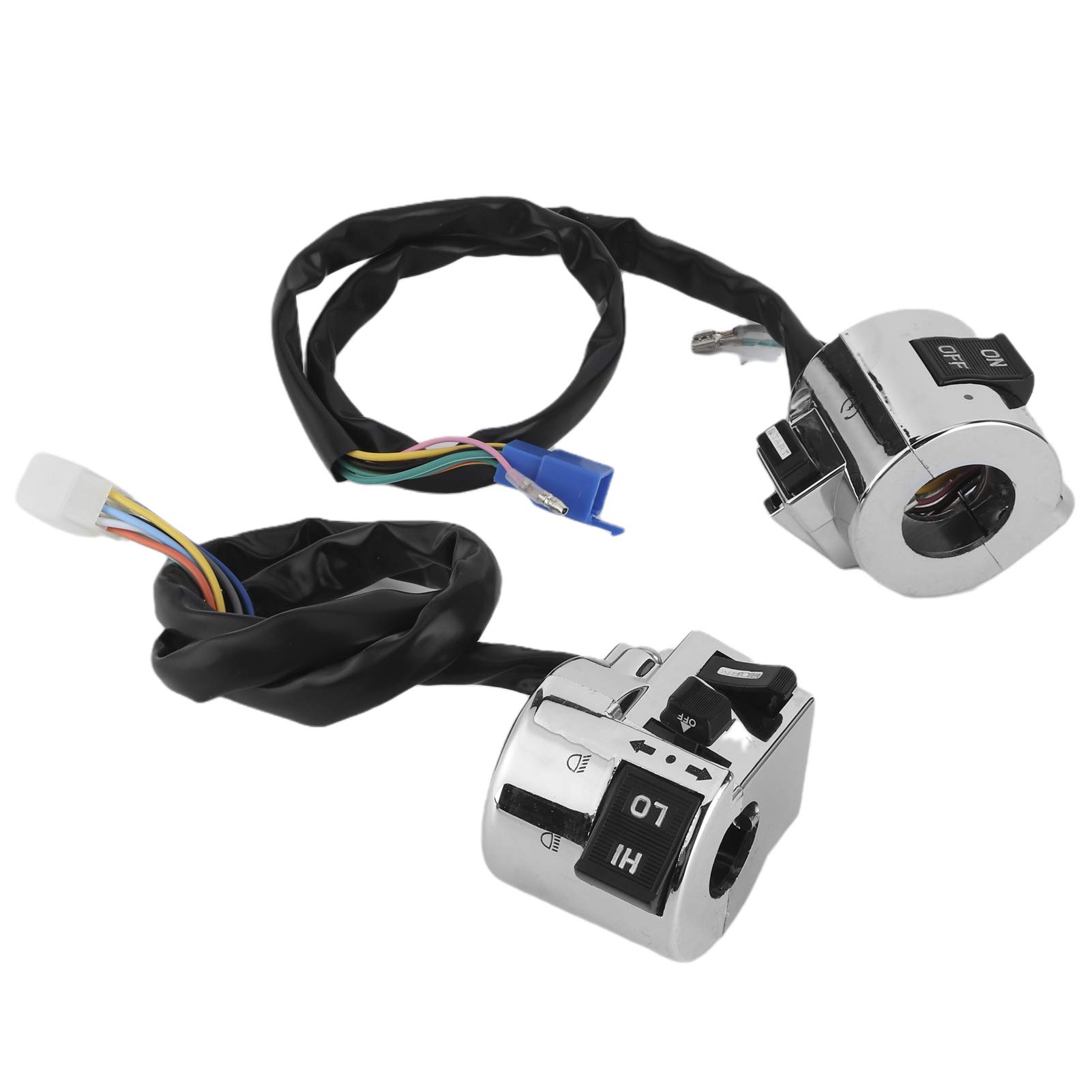 1 Paar Motorrad Lenkerschalter, Lenkerschalterteile Lenker Bedientaste Universal-Steuertaste Lichtschalter Blinkerschalter Hupenschalter für Blinker Scheinwerfer Hupe 25mm 1 Paar Motorrad Lenkerschalter, Lenkerschalterteile Lenker Bedientaste Universal-Steuertaste Lichtschalter Blinkerschalter Hupenschalter für Blinker Scheinwerfer Hupe 25mm von Ejoyous