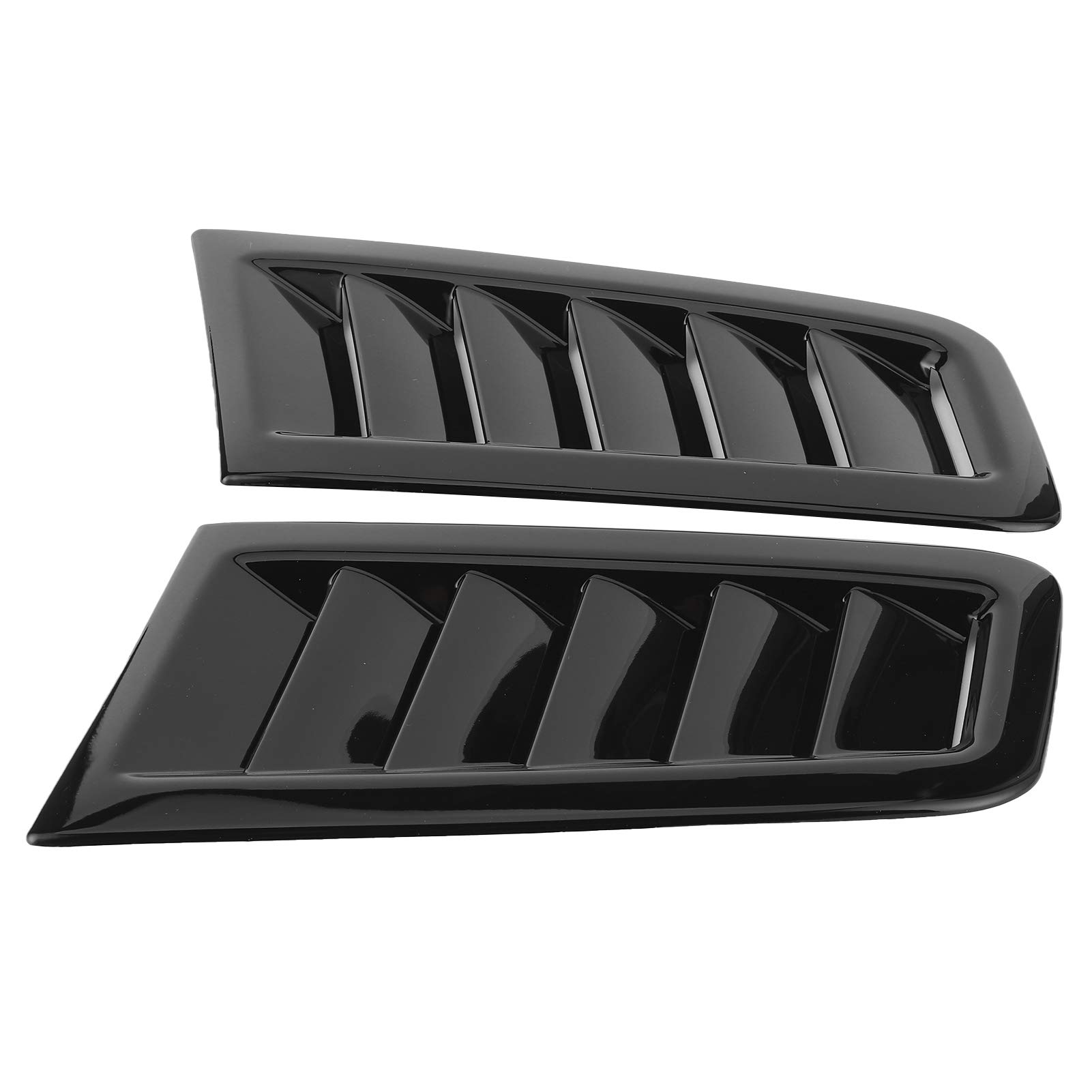 2Pcs Universal Lufteinlass Schaufel, Motorhauben Entlüftung Luftstrom Ansaugschaufel Turbo-Motorhaube Entlüftungshaube Abdeckung für Focus RS MK2 Style (Glänzend schwarz) von Ejoyous