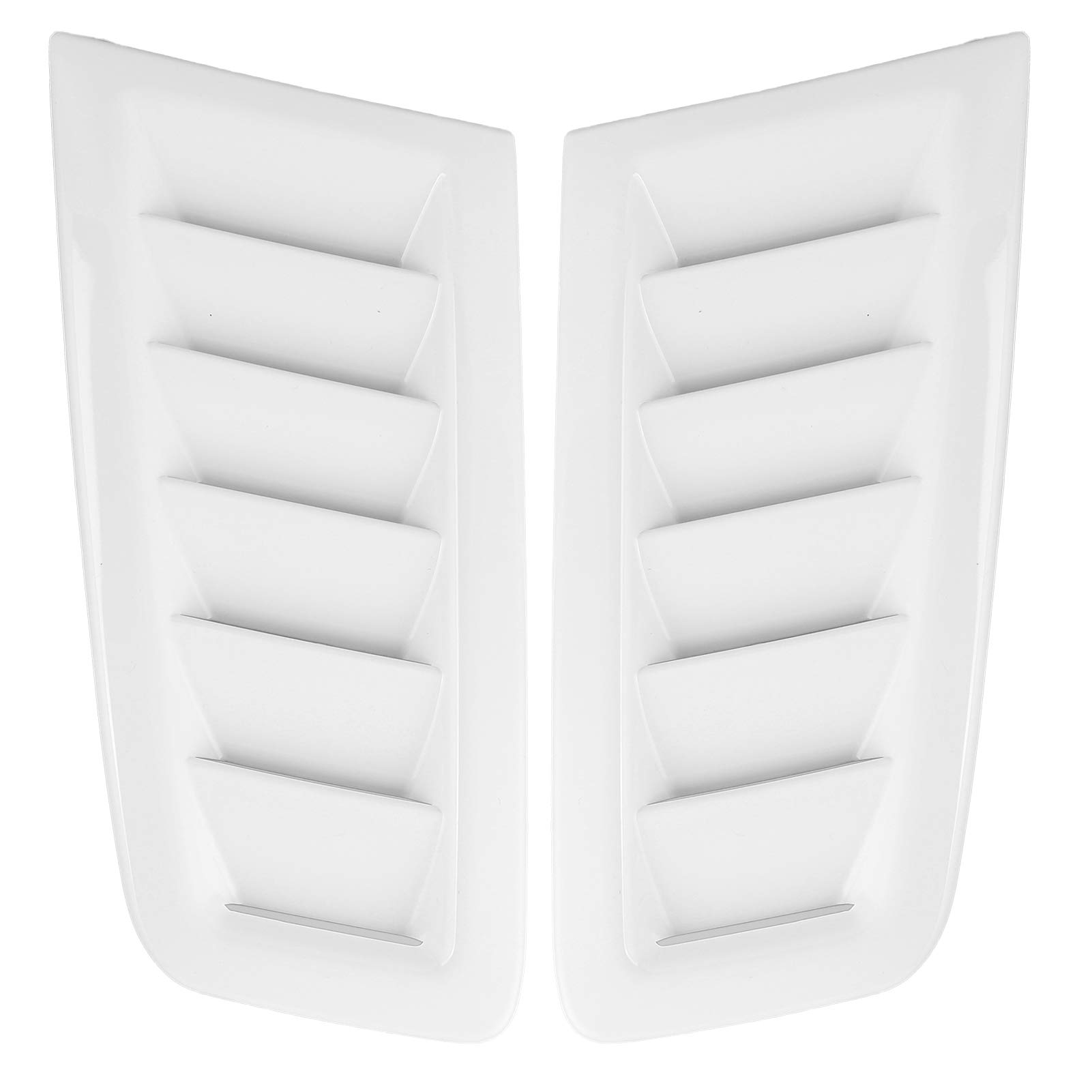 2Pcs Universal Lufteinlass Schaufel, Motorhauben Entlüftung Luftstrom Ansaugschaufel Turbo-Motorhaube Entlüftungshaube Abdeckung für Focus RS MK2 Style (Glänzend weiß) von Ejoyous