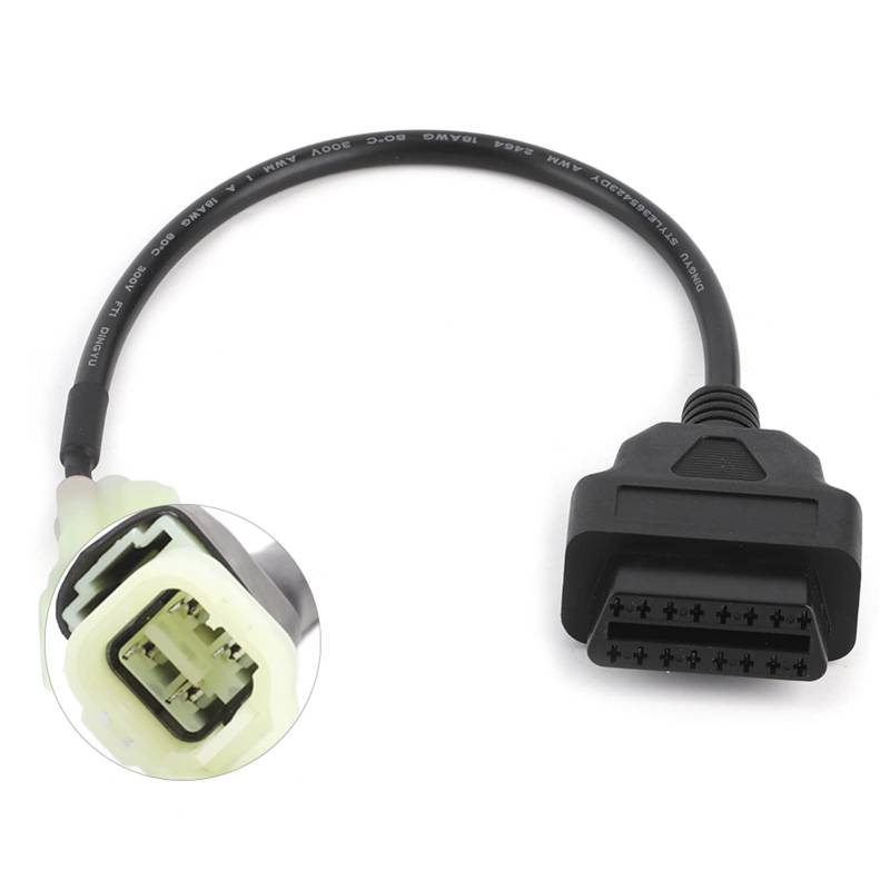 4 Pin OBD2 Adapter für Motorrad Diagnose,Diagnose Adapter Kabel OBD2 Adapterstecker OBDII-DDA-Anschluss für K-Line-Modelle, für Fahrzeuge Motorräder Diagnosewerkzeug von Ejoyous