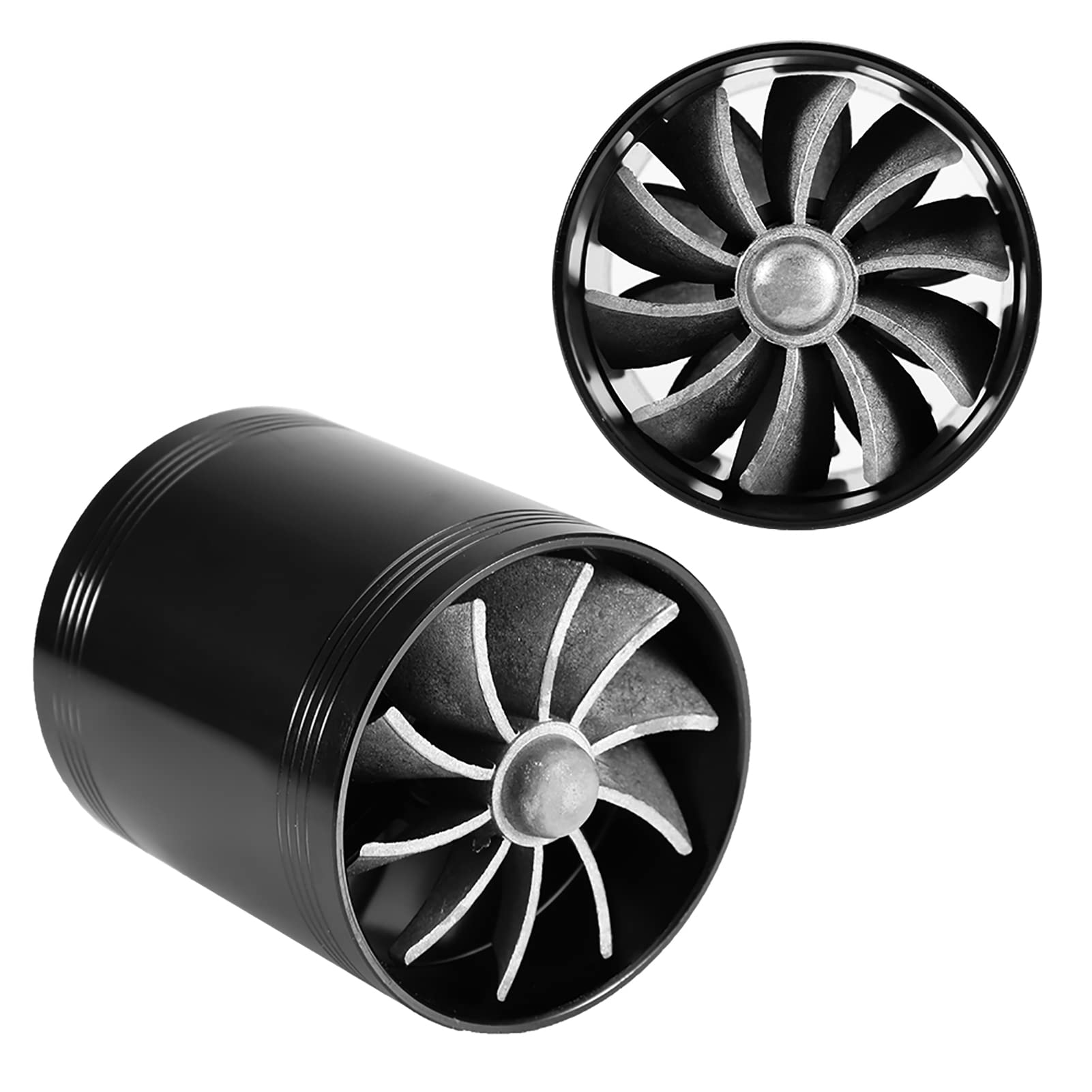 Air Turbo, Auto Air Intake Turbonator mit Doppellüfter und Turbolader Super Gas Fuel Saver Turbo Lufteinlass Turbo (Black) von Ejoyous