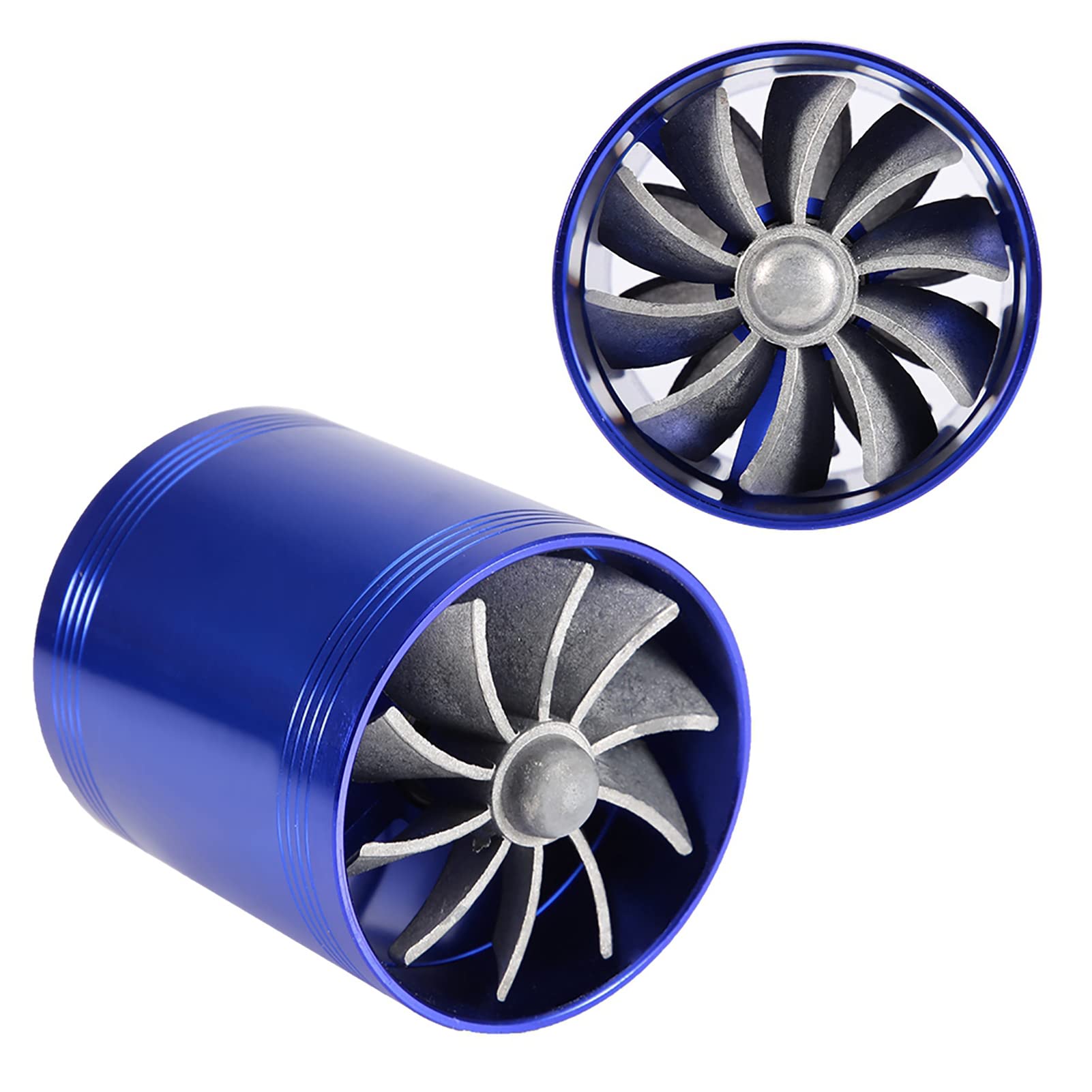 Air Turbo, Auto Air Intake Turbonator mit Doppellüfter und Turbolader Super Gas Fuel Saver Turbo Lufteinlass Turbo (Blue) von Ejoyous