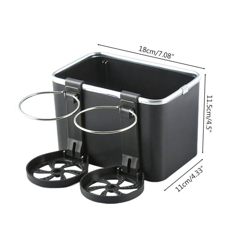Autoarmlehre Aufbewahrungsbox mit Tassenhalter, Multifunktional Autositz Organizer Tissue Box für Smartphone Wallet Car Innenzubehör (Black) von Ejoyous
