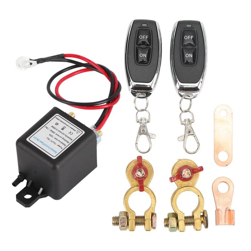 Batterie Trennschalter 12V, Fernbatterie Trennschalter 200A Auto Kill Schalter Diebstahlsicherung Fernbedienungsschalter mit Dual-Fernbedienung, Kill Switch für Auto RV Boot von Ejoyous