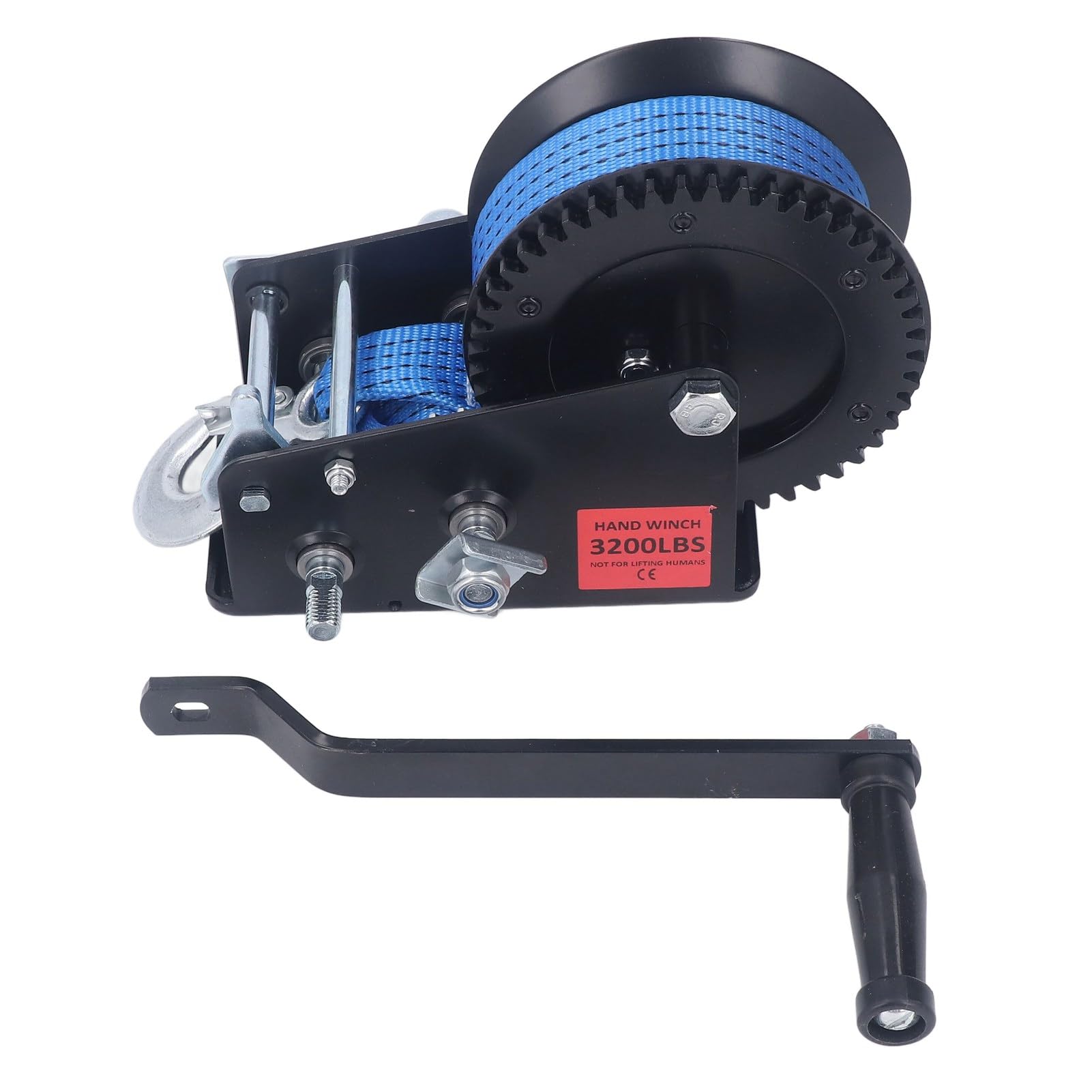 Bootsanhängerwinde, Handwinde 1451.5 kg Robuster Haken mit 10 m Polyester-Gurt Handkurbel Seilwinde Zwei-Wege-Ratsche Boot Seilwinde für Anhänger LKW ATV Boot Bootsanhängerwinde, Handwinde 1451.5 kg Robuster Haken mit 10 m Polyester-Gurt Handkurbel Seilwinde Zwei-Wege-Ratsche Boot Seilwinde für Anhänger LKW ATV Boot von Ejoyous