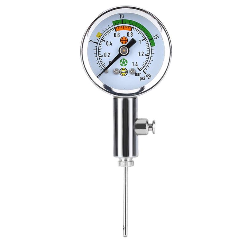 Ejoyous Luftdruckmesser Barometer, Manometer Fußball Bälle Mini-Luftpump Barometer Tool Druckmessgerät für Fußball Basketball Volleyball Netball Rugby 0-1,4 bar / 0-20 psi von Ejoyous