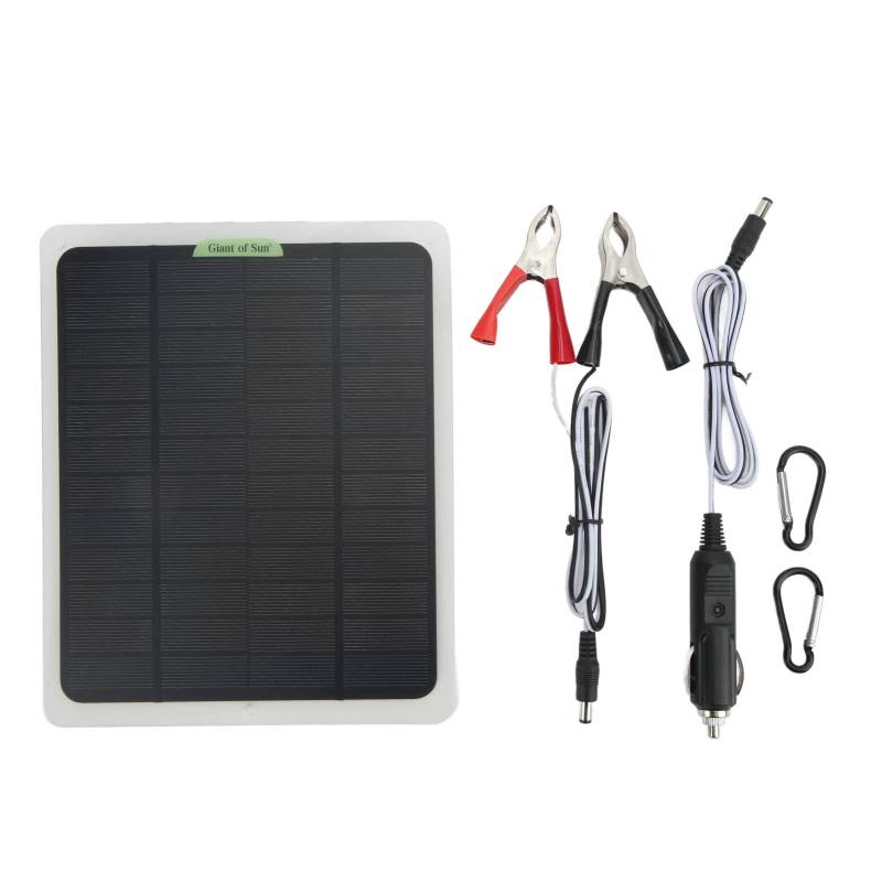 Solar Autobatterie Ladegerät, 20W 12V Solarpanel Solar Ladegerät Solarladegerät Notstromversorgung Dual-USB-Ausgang Batteriewartungsgerät für RV Auto Boot von Ejoyous