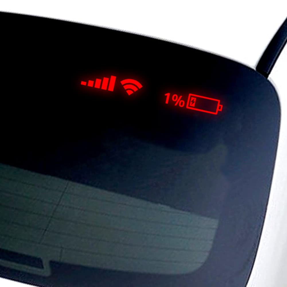 Autoaufkleber,Ekakashop WiFi Signal Power Aufkleber Reflektierende Car Sticker Auto Fenster Heckscheiben Aufkleber Laptop Styling Dekoration Aufkleber von Ekakashop
