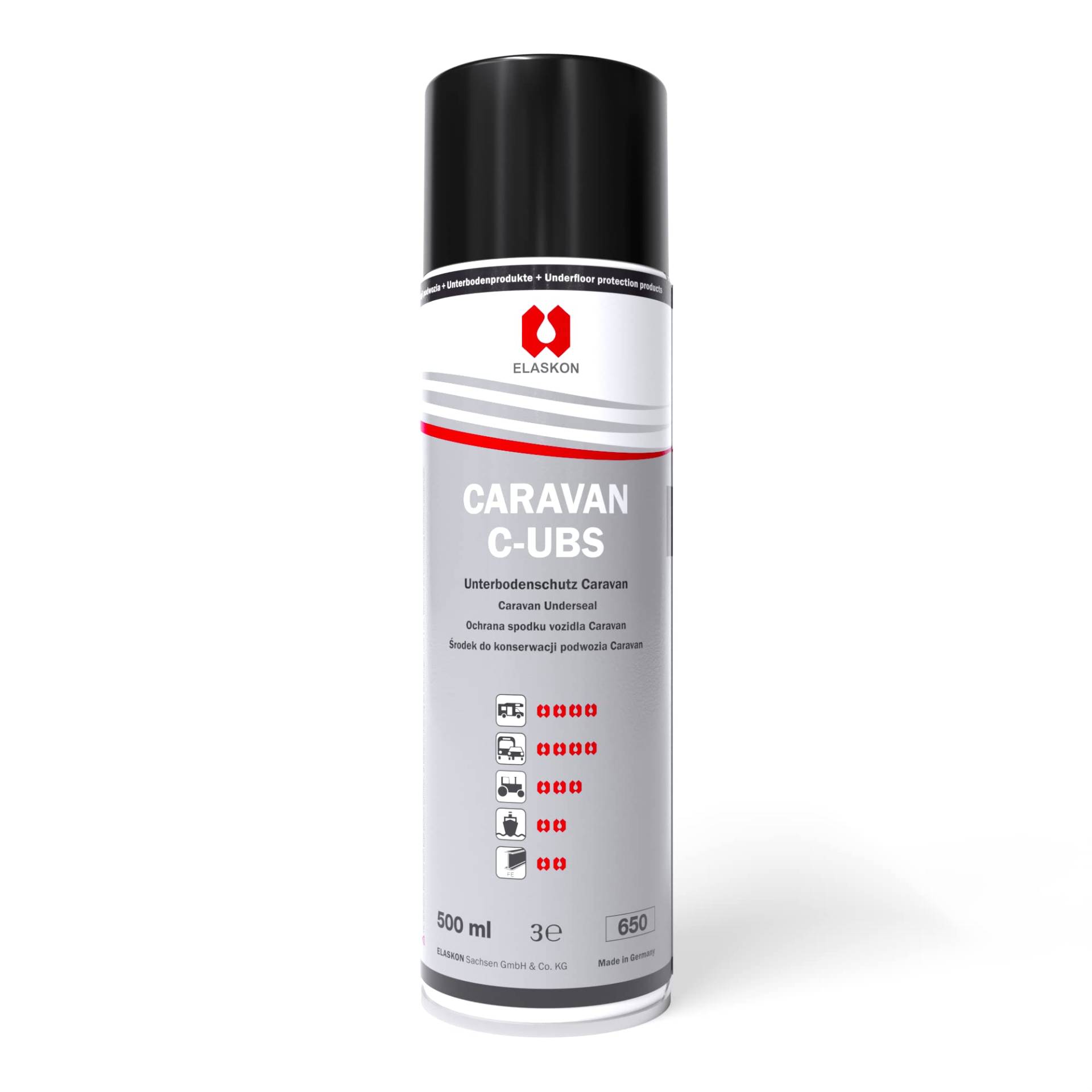 ELASKON C-UBS Caravan Unterbodenschutz Spray 500 ml/Korrosionsschutz Spray und Rostschutz Spray/Unterbodenschutz für Wohnwagen und Caravan/Unterbodenschutz Bitumenbasis Aerosoldose ELASKON C-UBS Caravan Unterbodenschutz Spray 500 ml/Korrosionsschutz Spray und Rostschutz Spray/Unterbodenschutz für Wohnwagen und Caravan/Unterbodenschutz Bitumenbasis Aerosoldose von ELASKON