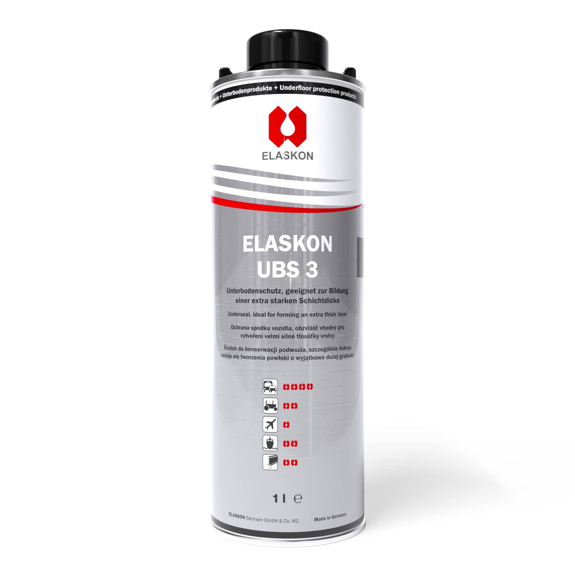 ELASKON UBS 3 - Unterbodenschutz 1 Liter (ohne Sprühsytem) / Korrosionsschutz Spray und Rostschutz Spray/Unterbodenschutz für Auto/Unterbodenschutz Bitumenbasis von ELASKON