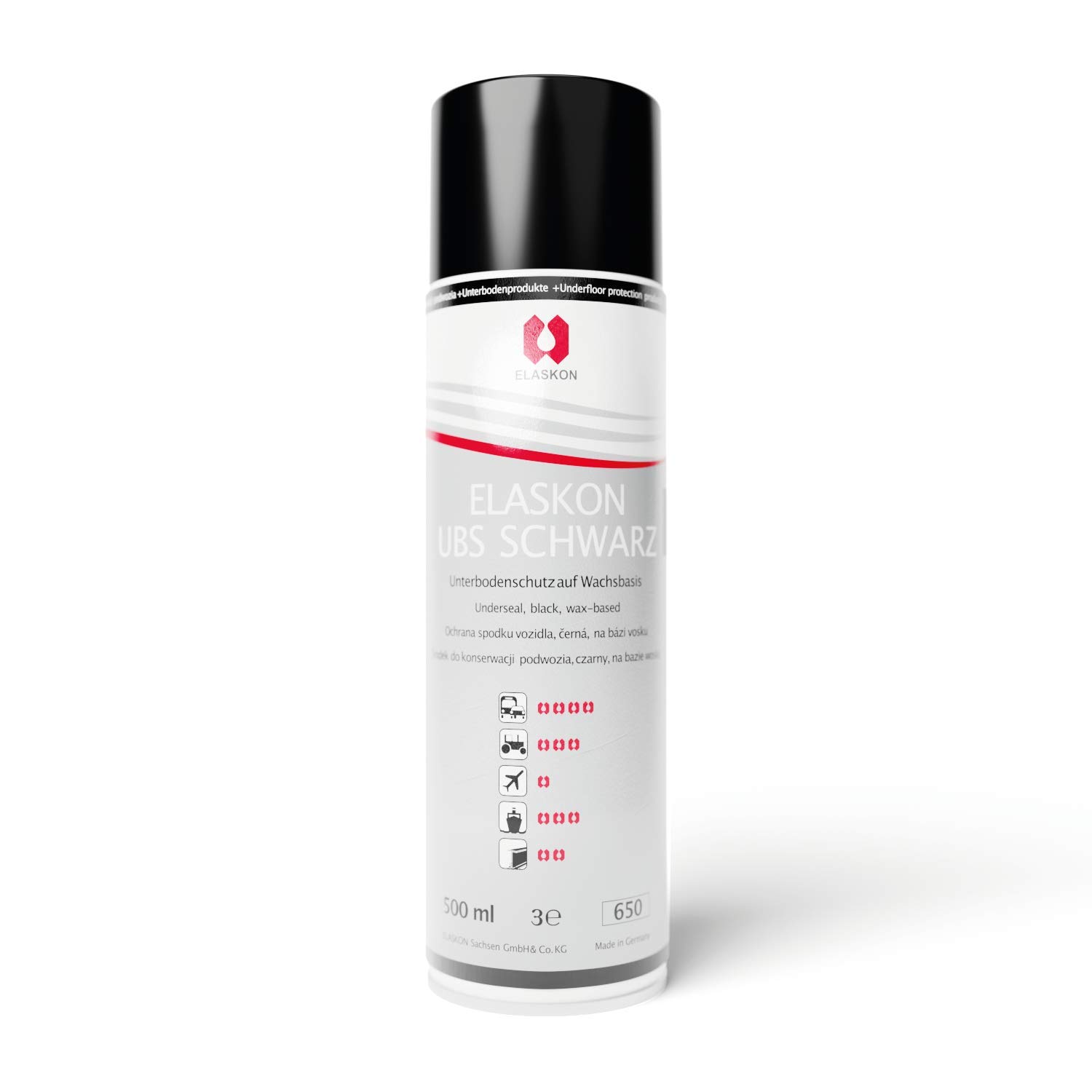 ELASKON UBS Schwarz - Unterbodenschutz Spray Schwarz 500 ml/Korrosionsschutz Spray und Rostschutz Spray/Unterbodenschutz für Auto/Unterbodenschutz Wachs Schwarz in der Aerosoldose ELASKON UBS Schwarz - Unterbodenschutz Spray Schwarz 500 ml/Korrosionsschutz Spray und Rostschutz Spray/Unterbodenschutz für Auto/Unterbodenschutz Wachs Schwarz in der Aerosoldose von ELASKON