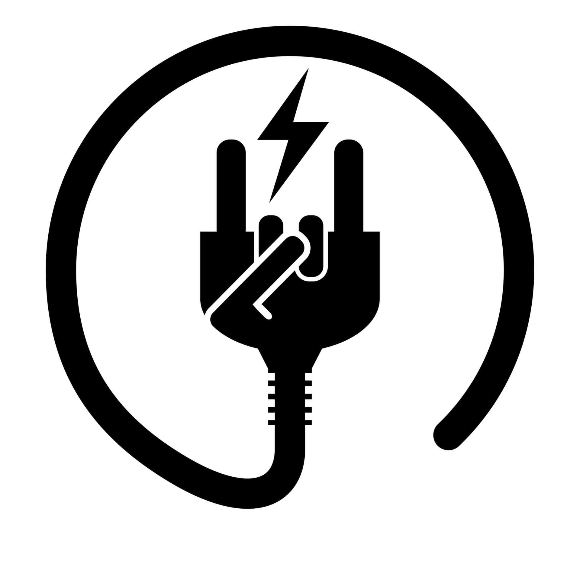 Metal Electric Sign - Schwarz - Plott Elektroauto Aufkleber eAuto Strom Auto von Electric Rebels