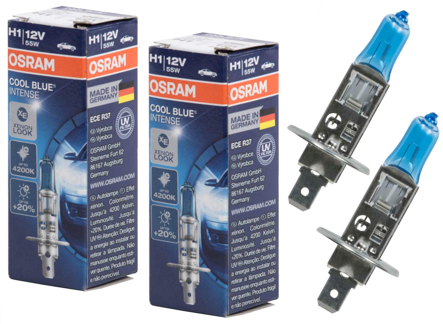 Kompatibel mit Osram H1 Cool Blue Intense 64150CBI Autolampe (2 Stück) von Electronicx GmbH