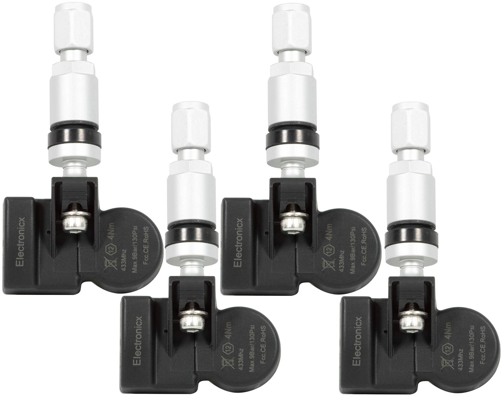 Electronicx 4X RDKS TPMS Reifendrucksensor Reifendruckkontrollsystem Metallventil Silber passend für CL CLS E GL M ML S SL Electronicx 4X RDKS TPMS Reifendrucksensor Reifendruckkontrollsystem Metallventil Silber passend für CL CLS E GL M ML S SL von Electronicx