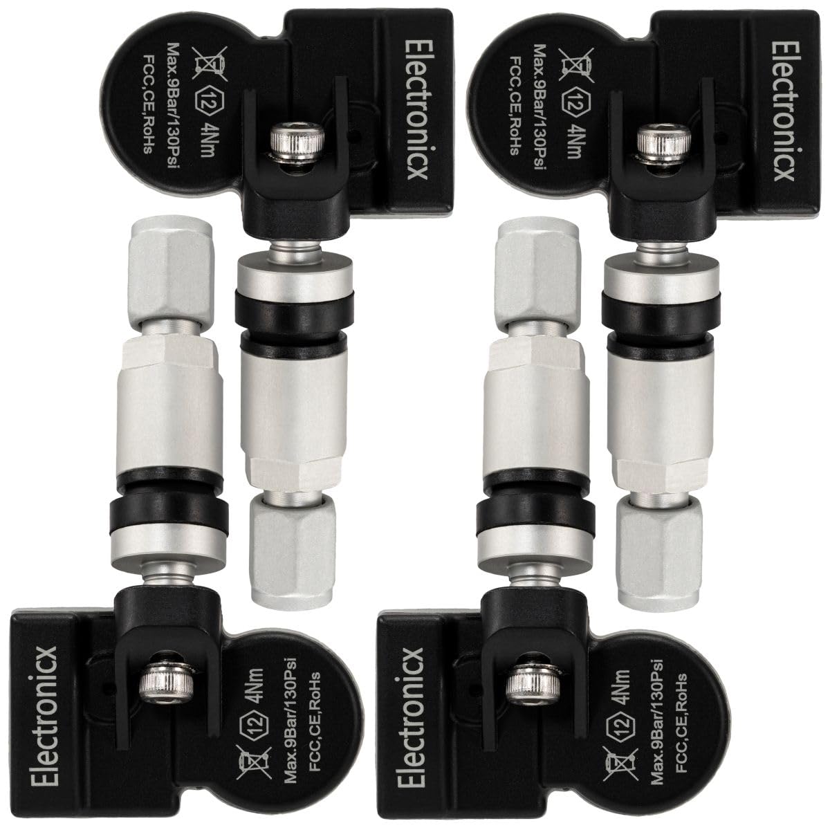 Electronicx 4X RDKS TPMS Reifendrucksensor Reifendruckkontrollsystem Metallventil Silber passend für i40 Rio Electronicx 4X RDKS TPMS Reifendrucksensor Reifendruckkontrollsystem Metallventil Silber passend für i40 Rio von Electronicx