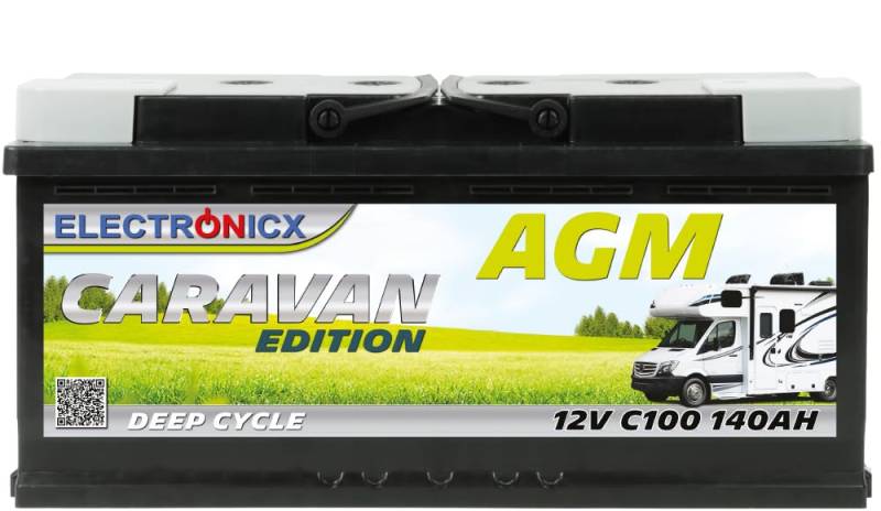 Electronicx Premium AGM Batterie 140Ah 12V für Wohnwagen, Wohnmobile, Solarbatterie, Boot: Solar Mover-kompatibel, optimale Versorgungsbatterie 140 Ah von Electronicx