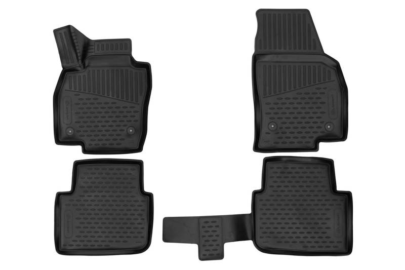 Element 3D Gummimatten Passgenaue Fußmatten Skoda Kamiq 2019-4tlg, Schwarz von Element