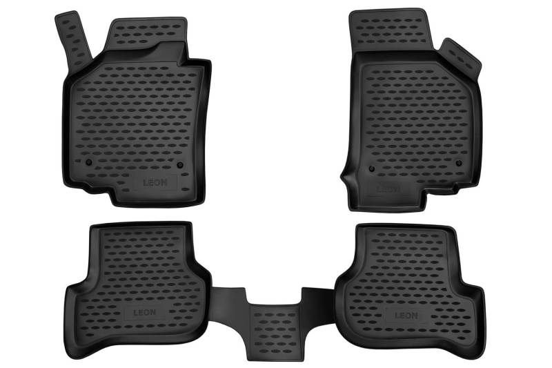 Element Passgenaue Premium Antirutsch Gummi Fußmatten - SEAT Leon, schwarz von Element