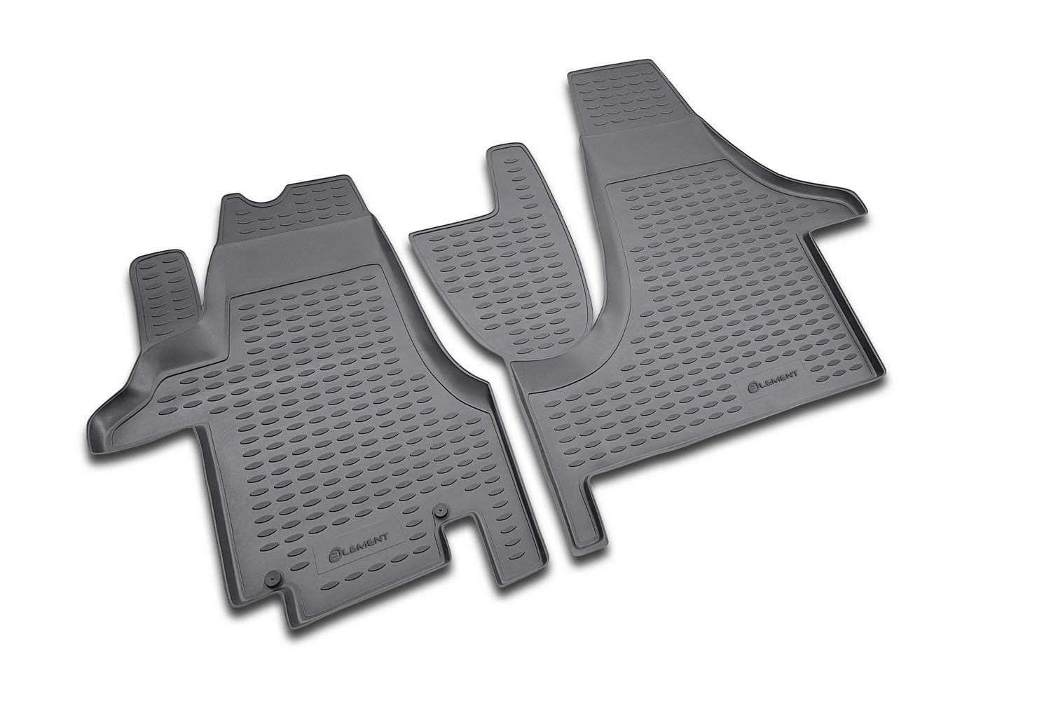 Element Passgenaue Premium 3D Gummimatten Fussmatten Designed für Volkswagen Transporter/Multivan/Caravelle, T5 T6, 2003-2024, 2 TLG, Schwarz von Element