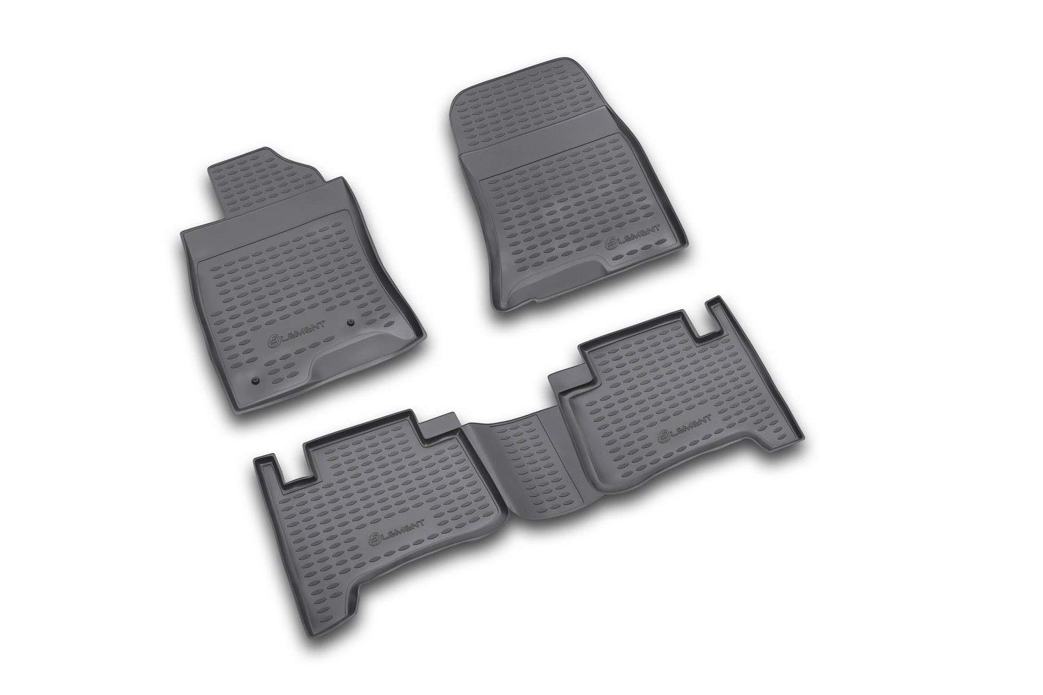 Element Gummimatten Passgenaue Fußmatten Toyota Land Cruiser Prado 01/2003-12/2009 4tlg, Schwarz von Element