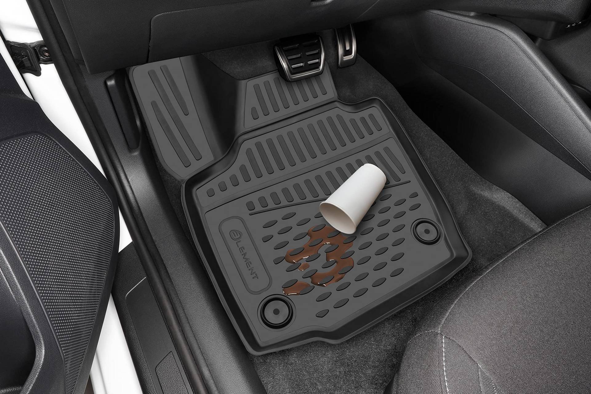 Element Passgenaue Premium 3D Gummimatten Fussmatten passend für Lexus LX570, 2012 -> 7 Seats, 4 TLG. (grau) von Element