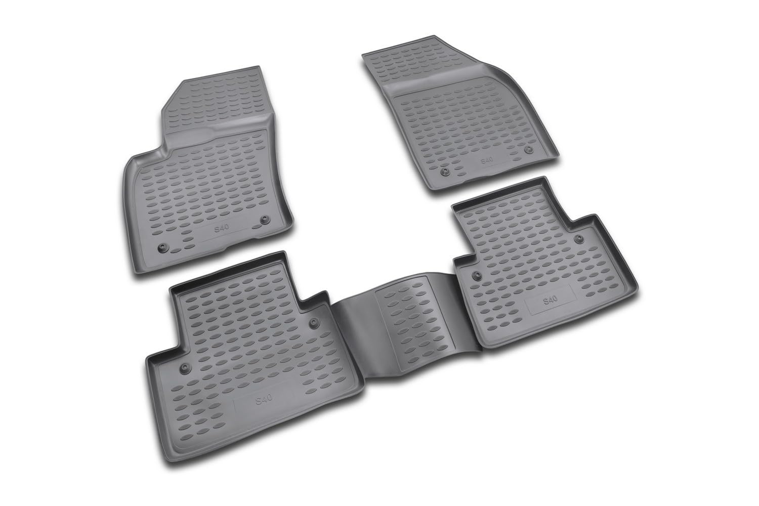 Element Passgenaue Premium 3D Gummimatten Fussmatten passend für Volvo S40 2003->, 4 TLG. (grau) von Element