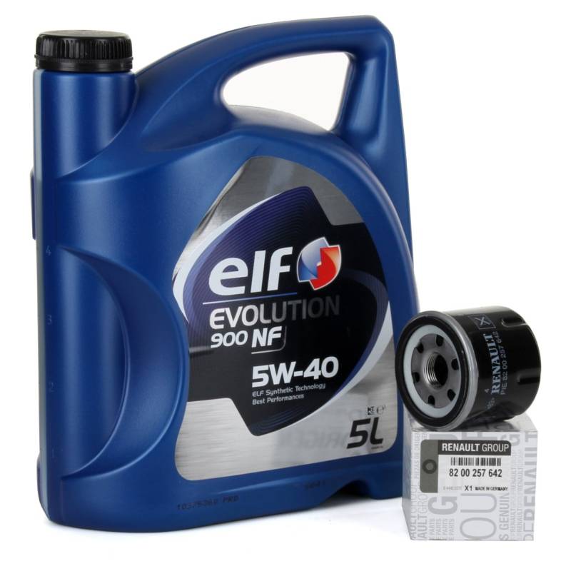 Duo Service Oil Change - Elf Evolution SXR 5W-40 5 lts + Original Ölfilter 8200257642 von Elf