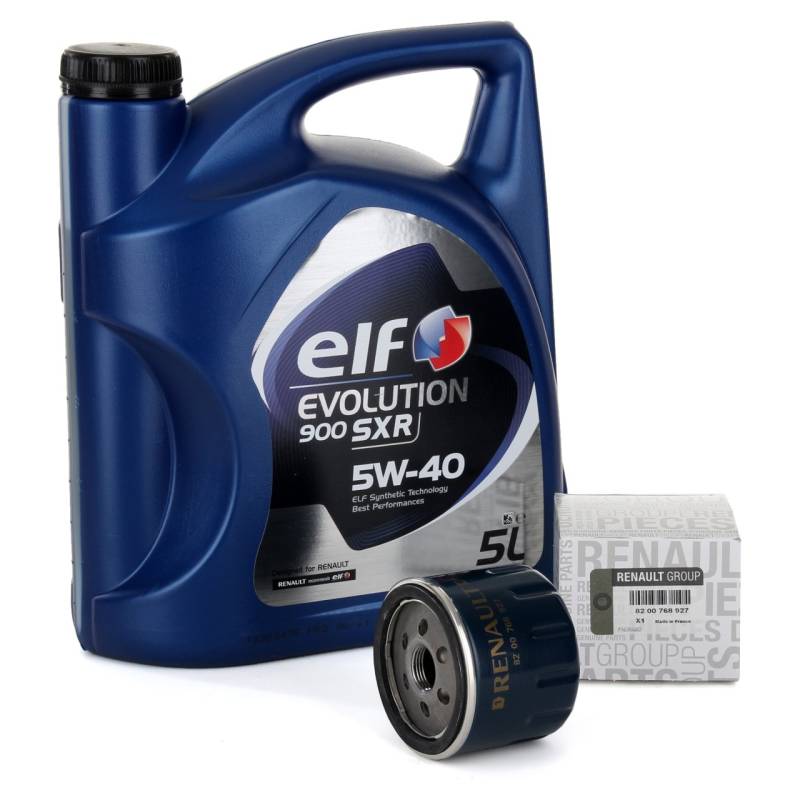 Duo Service Oil Change - Elf Evolution SXR 5W-40 5 lts + Originalölfilter 8200768927 von Elf