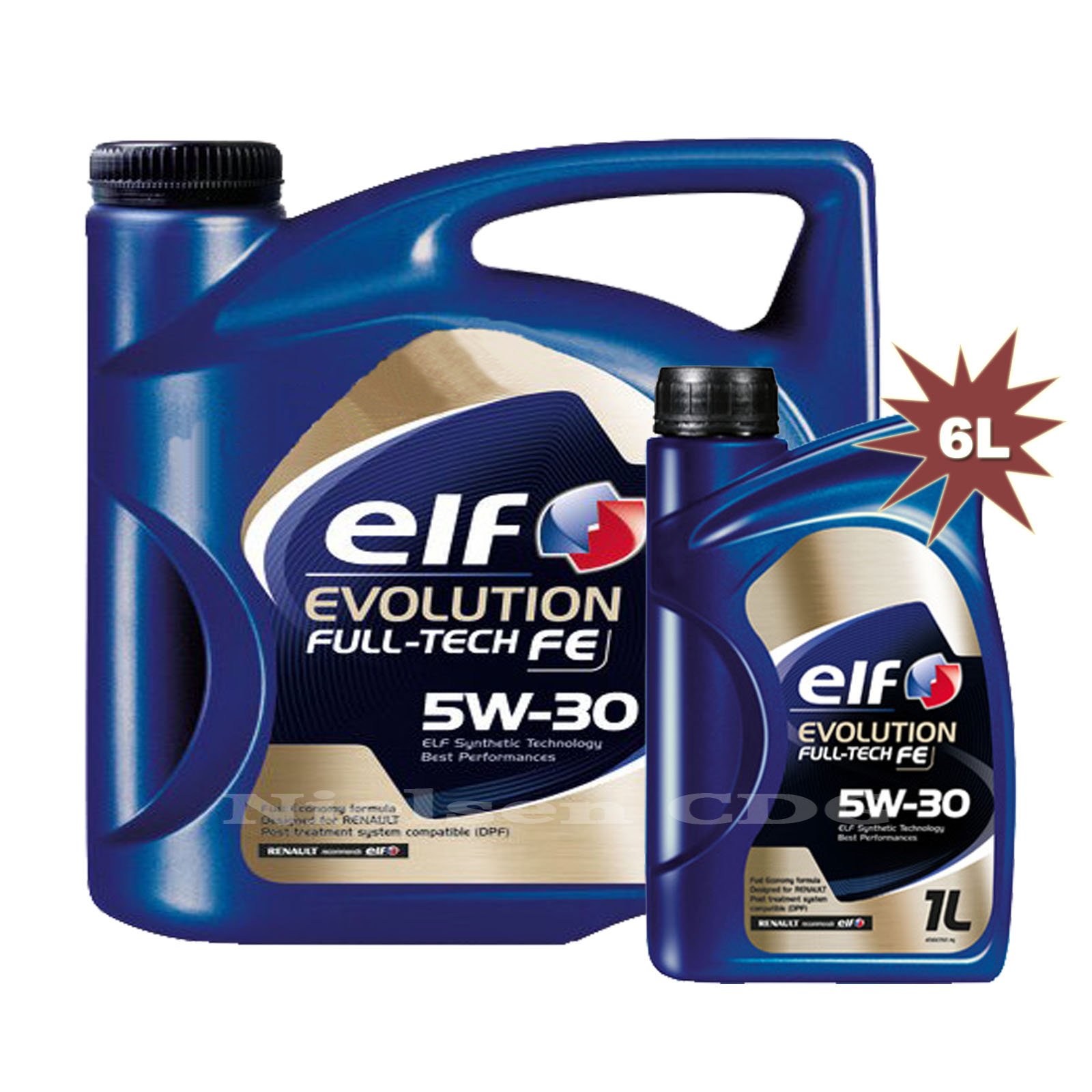 Elf evolution full-tech FE 5 W-30 Synthetisches Motor Öl-1 x 5L + 1 x 1L = 6 Liter von Elf