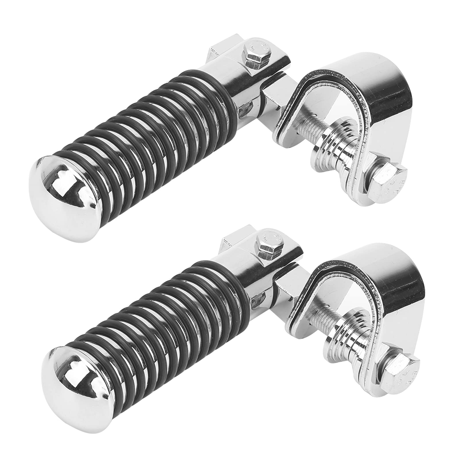 ElgnAura 1 Inch Crash Bar Pegs, Motorcycle Foot Pegs with Foldable Footrest for Motorcycle, Easy Clamp Mount for 25mm / 1in Engine Guards (Stainless Steel Color) von ElgnAura