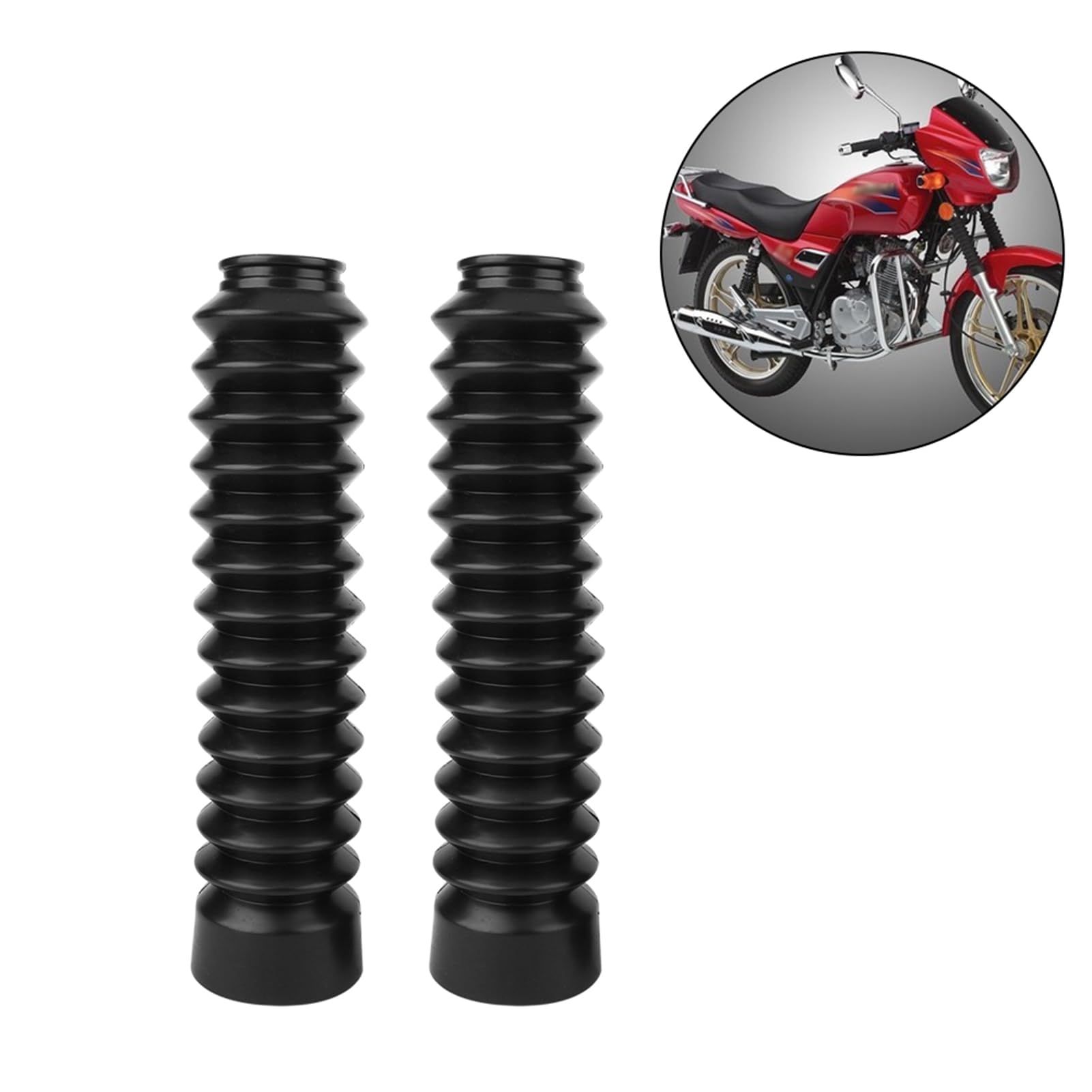 ElgnAura Rubber Front Fork Dust Cover, 1 Pair Motorcycle Front Fork Cover Gaiters Boots for Enhanced Shock Protective, Ideal for Various Motorcycles ElgnAura Rubber Front Fork Dust Cover, 1 Pair Motorcycle Front Fork Cover Gaiters Boots for Enhanced Shock Protective, Ideal for Various Motorcycles von ElgnAura