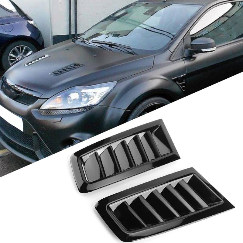 ElgnAura Universal Hood Vent Scoop Kit Air Flow Intake Louvers Compatible with RS MK2 ST Focus (Glossy SI-AT26105) von ElgnAura