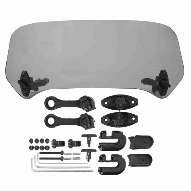 ElgnAura Universal Motorcycle Windshield Spoiler Adjustable Wind Screen Air Deflector (Smoked small Model) von ElgnAura