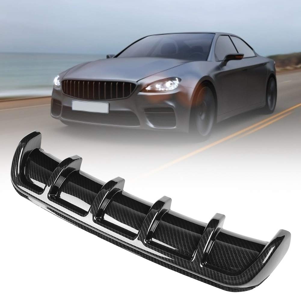 Elgnaura schwarzer hinterer Stoßstange Lip Universal Car Hai Flosspoiler Diffusor für sportlichem Look (Carbon Fiber Pattern) von ElgnAura