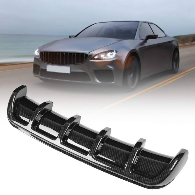 Elgnaura schwarzer hinterer Stoßstange Lip Universal Car Hai Flosspoiler Diffusor für sportlichem Look (Carbon Fiber Pattern) von ElgnAura