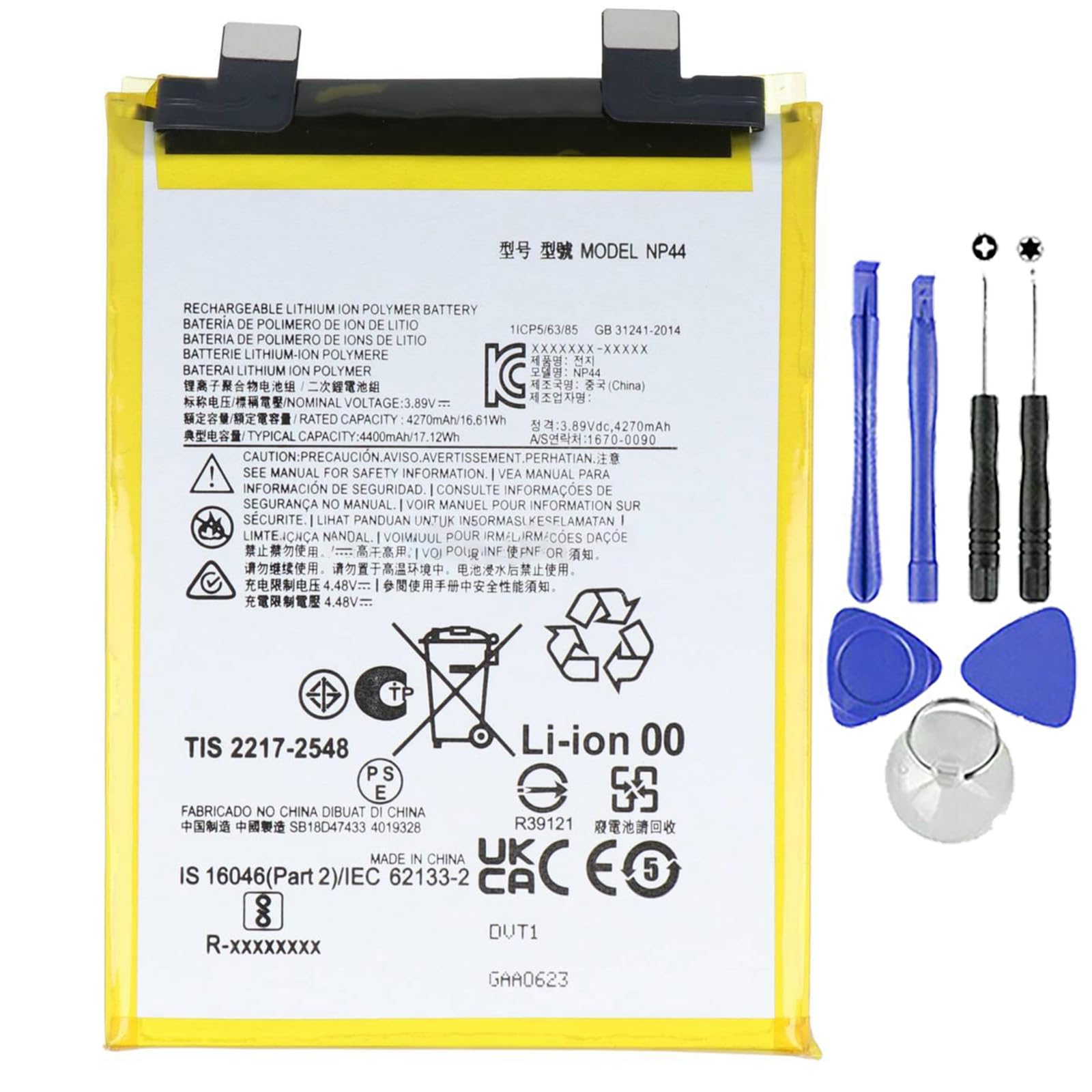 Akku kompatibel mit Motorola Moto Edge 40 | Edge 30 Fusion | NP44 | NEU + Schraubendreher-Set von Ellenne
