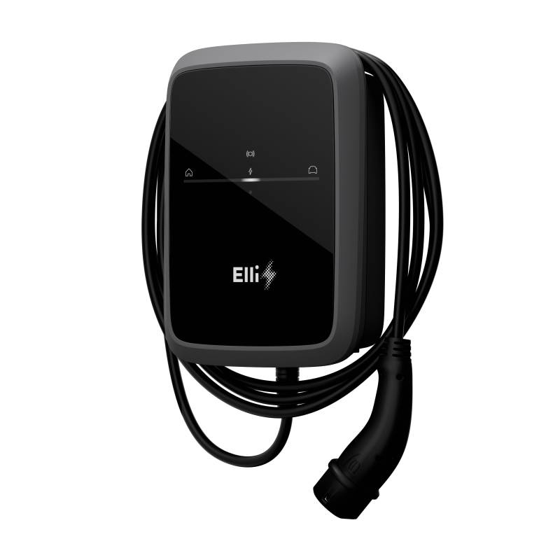 Elli Charger 2 Pro 139915007 Wallbox | 22 kW | 7,5m Typ 2 Kabel | RFID/APP/ISO 15118 (PnC) | MID, LAN/WLAN/SIM+ | OCPP 2.0.1/Modbus RTU&TCP/EEBus | DC-Schutz | Ladestation für Elektro-/Hybrid-Auto von Elli