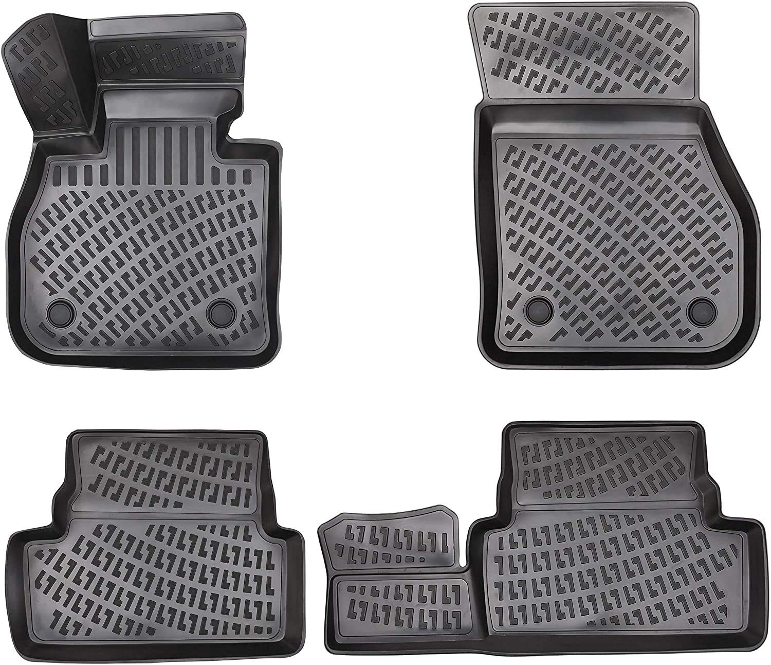 Design 3D Gummimatten Set für Chevrolet Cruze ab 2009 | Fußmatten mit extra hohem 5cm Rand von Elmasline