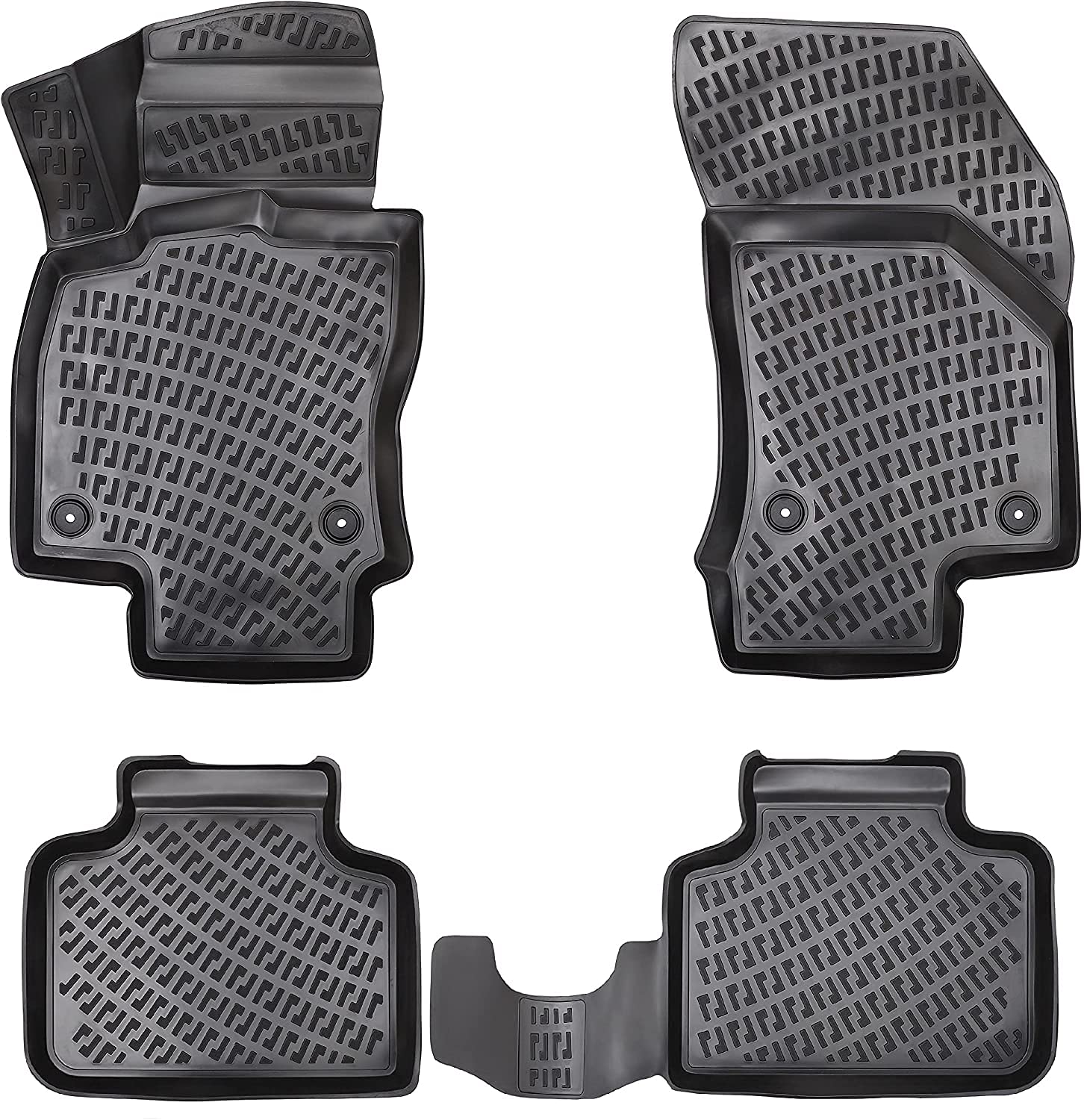 Design 3D Gummimatten Set für FIAT DOBLO II ab 2010 | Extra hoher 5cm Rand von Elmasline