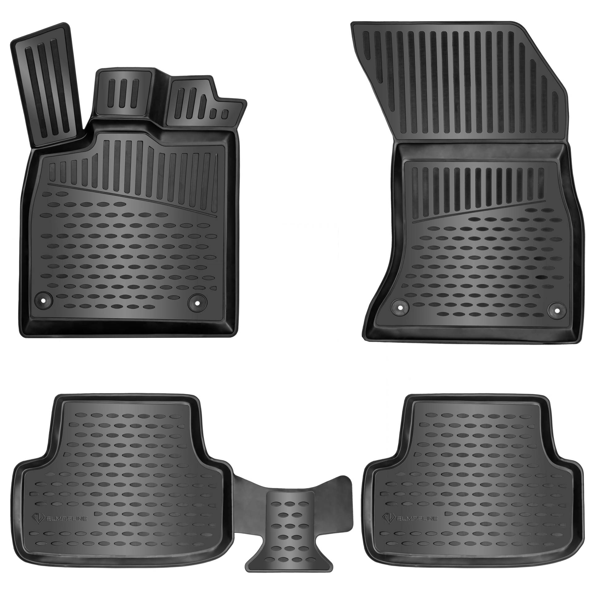 Design 3D Gummimatten Set für Skoda YETI 2009–2017 | Fußmatten mit extra hohem 5cm Rand von Elmasline